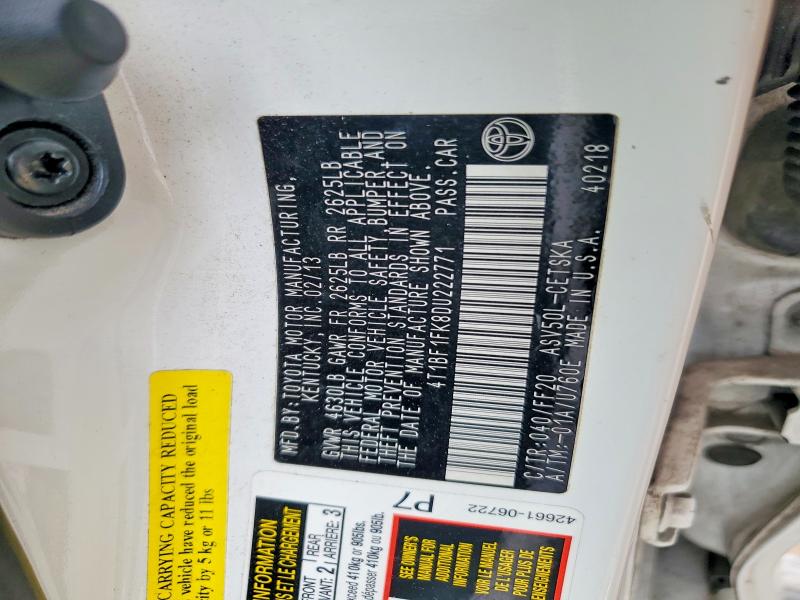 Продаж на аукціоні авто 2013 Toyota Camry, vin: 4T1BF1FK8DU222771, номер лоту: 73582885