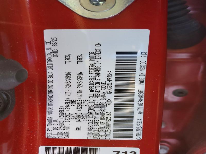 73647625 :رقم المزاد ، 3TMCZ5AN4PM625163 vin ، 2023 Toyota Tacoma مزاد بيع