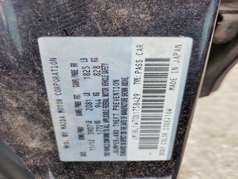 74838685 :رقم المزاد ، JM1BL1W70D1758429 vin ، 2013 Mazda 3 I مزاد بيع