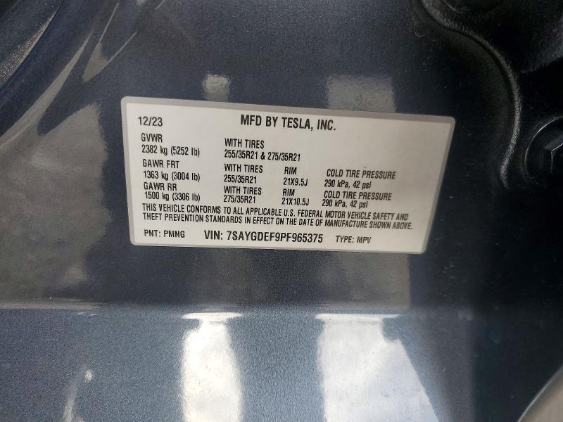 99351005 :رقم المزاد ، 7SAYGDEF9PF965375 vin ، 2023 Tesla Model Y مزاد بيع