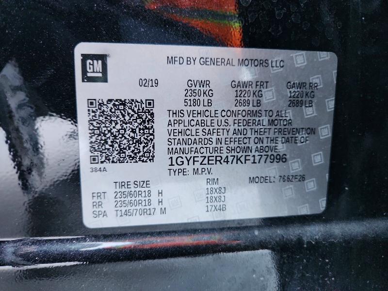 Aukcja sprzedaży 2019 Cadillac Xt4, vin: 1GYFZER47KF177996, numer aukcji: 72749065