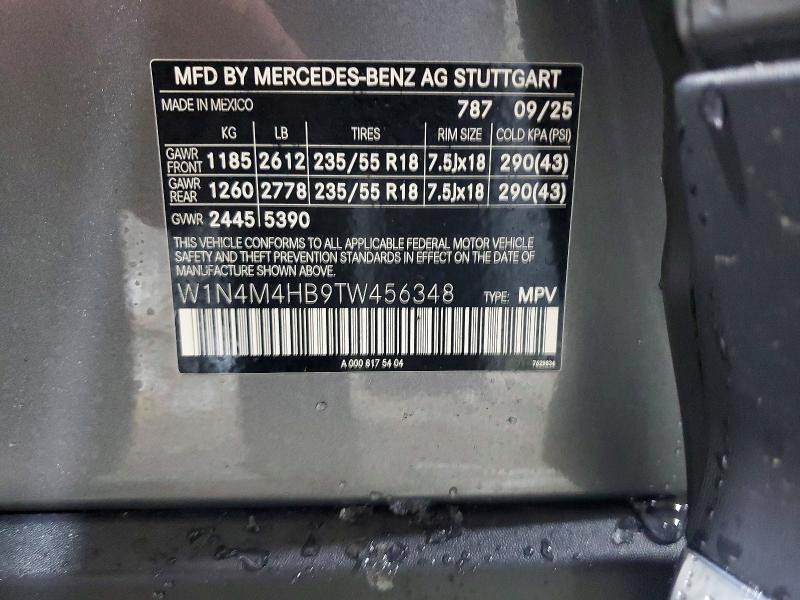 Продажа на аукционе авто 2026 Mercedes-benz Glb, vin: W1N4M4HB9TW456348, номер лота: 98343765
