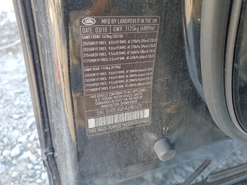 Продажа на аукционе авто 2010 Land Rover Range Rover Sport, vin: SALSH2E49AA246123, номер лота: 73821465
