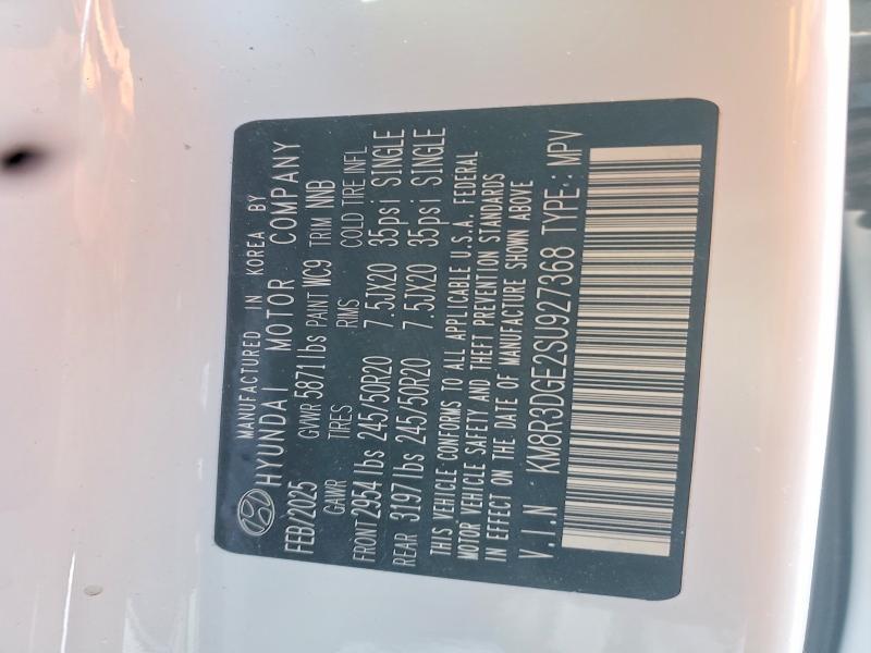 2025 Hyundai Palisade მანქანა იყიდება აუქციონზე, vin: KM8R3DGE2SU927368, აუქციონის ნომერი: 99701595