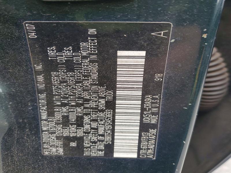 74918275 :رقم المزاد ، 5TBRT54197S453693 vin ، 2007 Toyota Tundra مزاد بيع