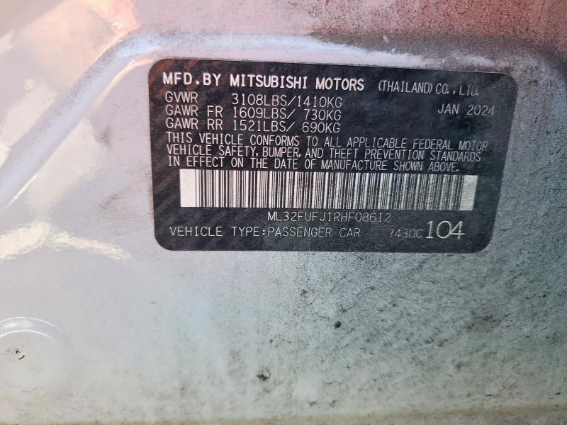 Продаж на аукціоні авто 2024 Mitsubishi Mirage, vin: ML32FUFJ1RHF08612, номер лоту: 98476675