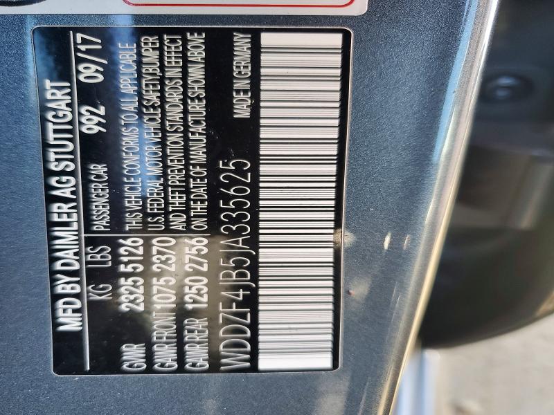 2018 Mercedes-benz E 300 მანქანა იყიდება აუქციონზე, vin: WDDZF4JB5JA335625, აუქციონის ნომერი: 99332895