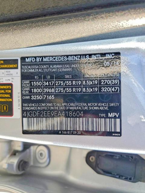 Aukcja sprzedaży 2014 Mercedes-benz Gl, vin: 4JGDF2EE9EA418604, numer aukcji: 99811065