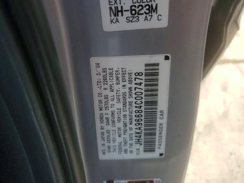 Продаж на аукціоні авто 2004 Acura 3.5rl, vin: JH4KA96684C007478, номер лоту: 74917835