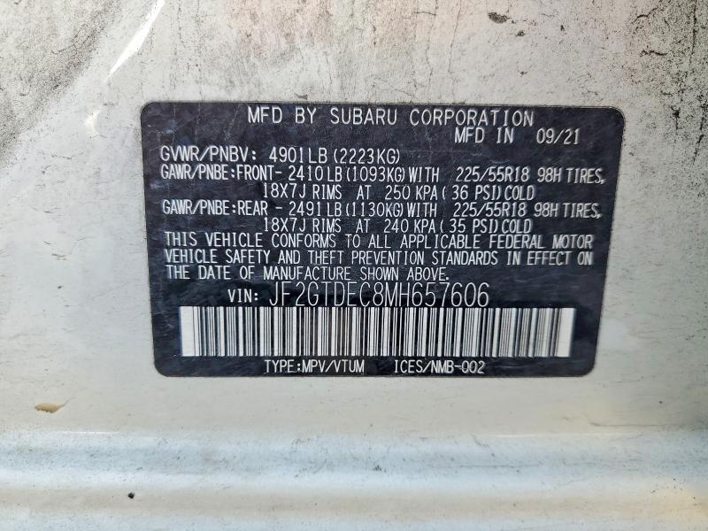Продаж на аукціоні авто 2021 Subaru Crosstrek, vin: JF2GTDEC8MH657606, номер лоту: 73340065
