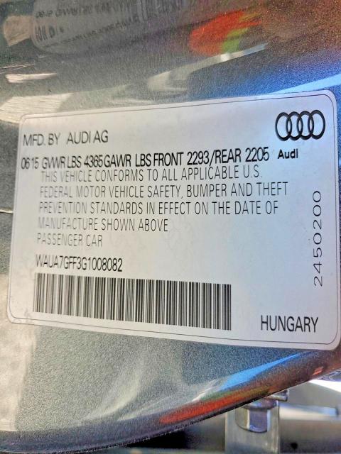 Продаж на аукціоні авто 2016 Audi A3, vin: WAUA7GFF3G1008082, номер лоту: 74795235