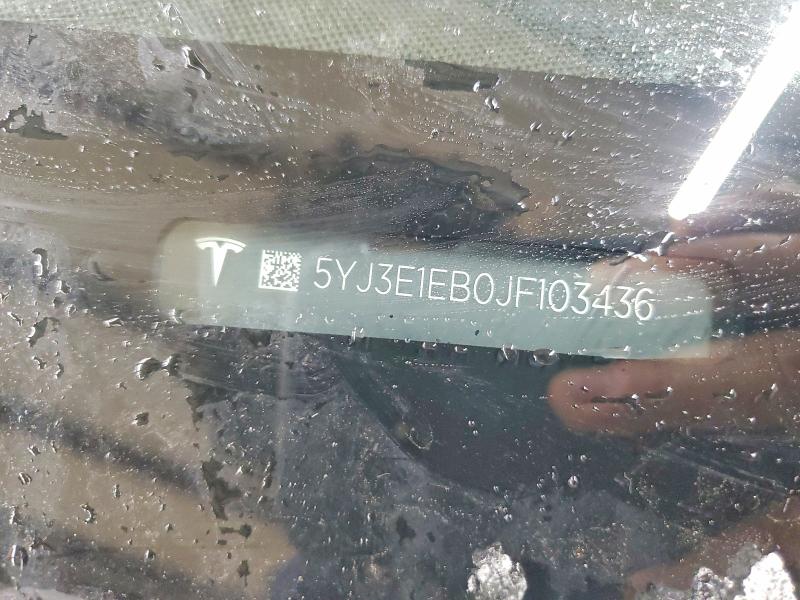 2018 Tesla Model 3 მანქანა იყიდება აუქციონზე, vin: 5YJ3E1EB0JF103436, აუქციონის ნომერი: 74975045