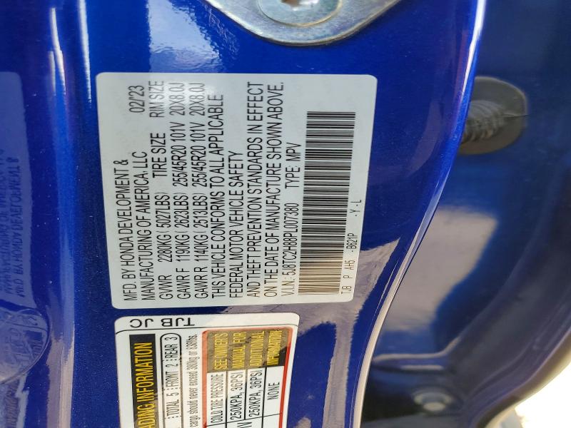 Aukcja sprzedaży 2023 Acura Rdx, vin: 5J8TC2H88PL007380, numer aukcji: 96657145