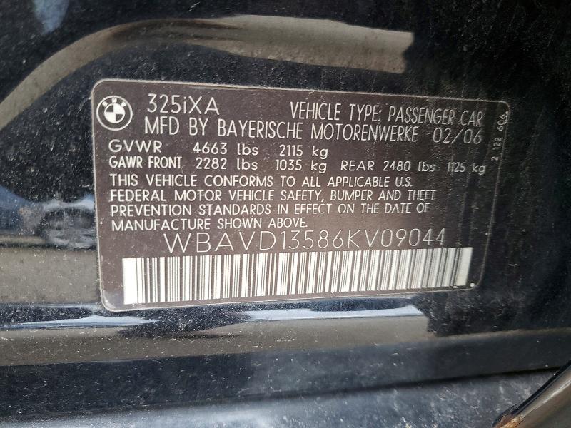 Aukcja sprzedaży 2006 Bmw 325, vin: WBAVD13586KV09044, numer aukcji: 73242055