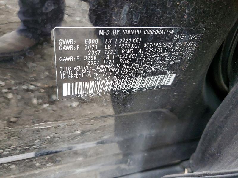 Aukcja sprzedaży 2024 Subaru Ascent, vin: 4S4WMAKD0R3412401, numer aukcji: 99633745