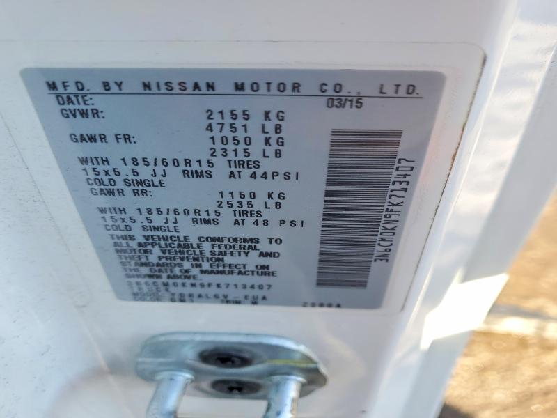 75271635 :رقم المزاد ، 3N6CM0KN9FK713407 vin ، 2015 Nissan Nv200 مزاد بيع