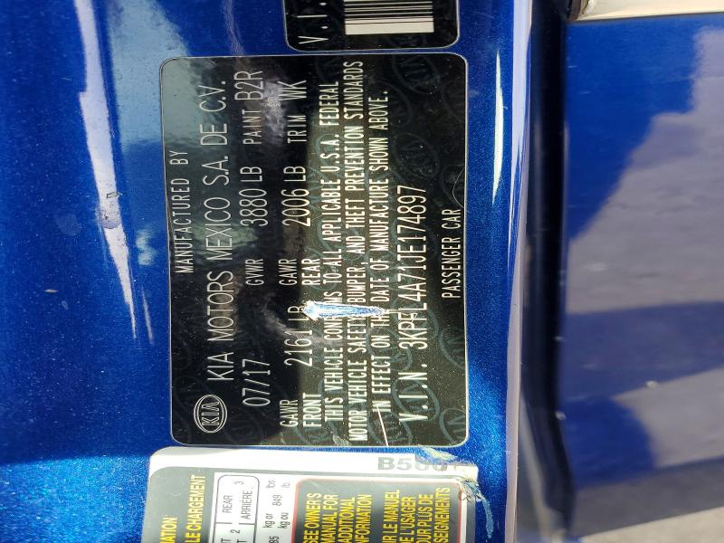 99210835 :رقم المزاد ، 3KPFL4A71JE174897 vin ، 2018 Kia Forte مزاد بيع