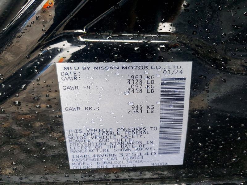 Aukcja sprzedaży 2024 Nissan Altima, vin: 1N4BL4BV6RN375140, numer aukcji: 73937665