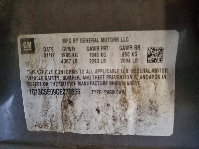 Продаж на аукціоні авто 2012 Chevrolet Malibu, vin: 1G1ZC5E09CF270665, номер лоту: 98386875