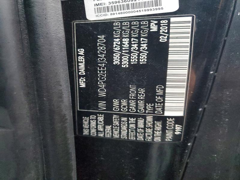 Aukcja sprzedaży 2018 Mercedes-benz Metris, vin: WD4PG2EE4J3428704, numer aukcji: 72669525