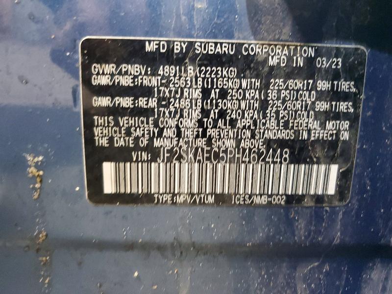 Aukcja sprzedaży 2023 Subaru Forester, vin: JF2SKAEC5PH462448, numer aukcji: 72140495