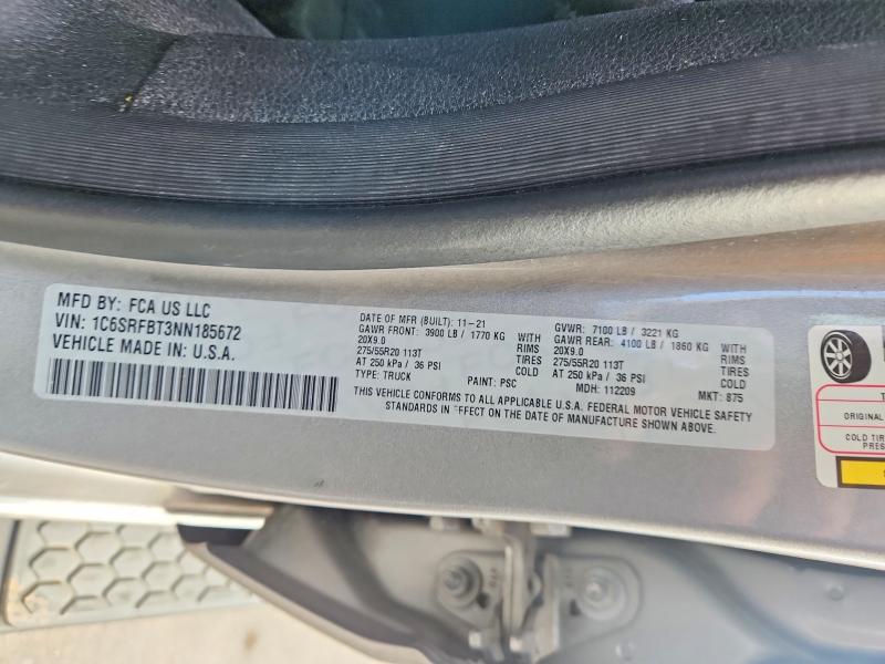 Продажа на аукционе авто 2022 Ram 1500, vin: 1C6SRFBT3NN185672, номер лота: 97939985