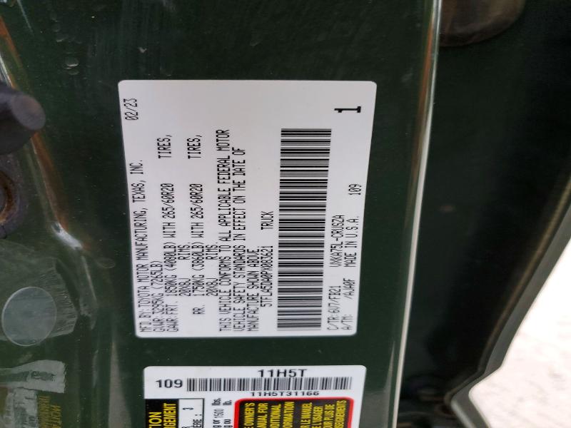 74123645 :رقم المزاد ، 5TFLA5DA0PX083621 vin ، 2023 Toyota Tundra Dou مزاد بيع