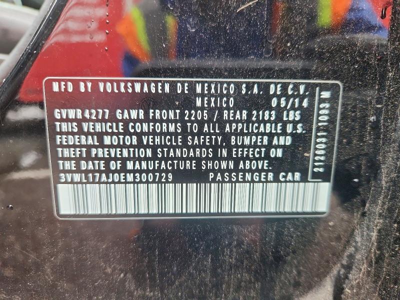 Продаж на аукціоні авто 2014 Volkswagen Jetta, vin: 3VWL17AJ0EM300729, номер лоту: 98314765