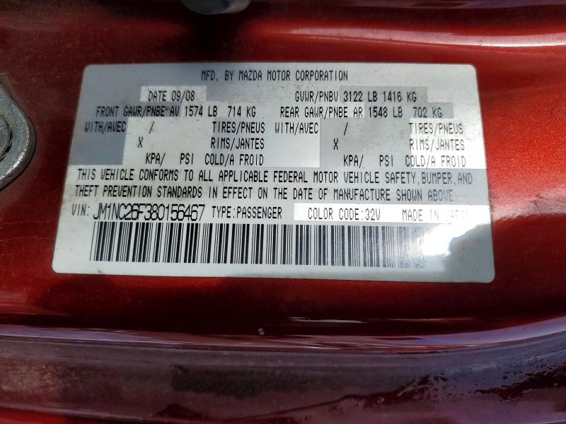 Aukcja sprzedaży 2008 Mazda Mx-5 Miata, vin: JM1NC26F380156467, numer aukcji: 74473875