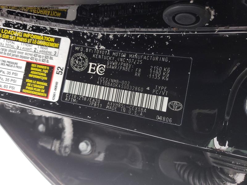 74095735 :رقم المزاد ، 4T1DBADK4SU032860 vin ، 2025 Toyota Camry مزاد بيع
