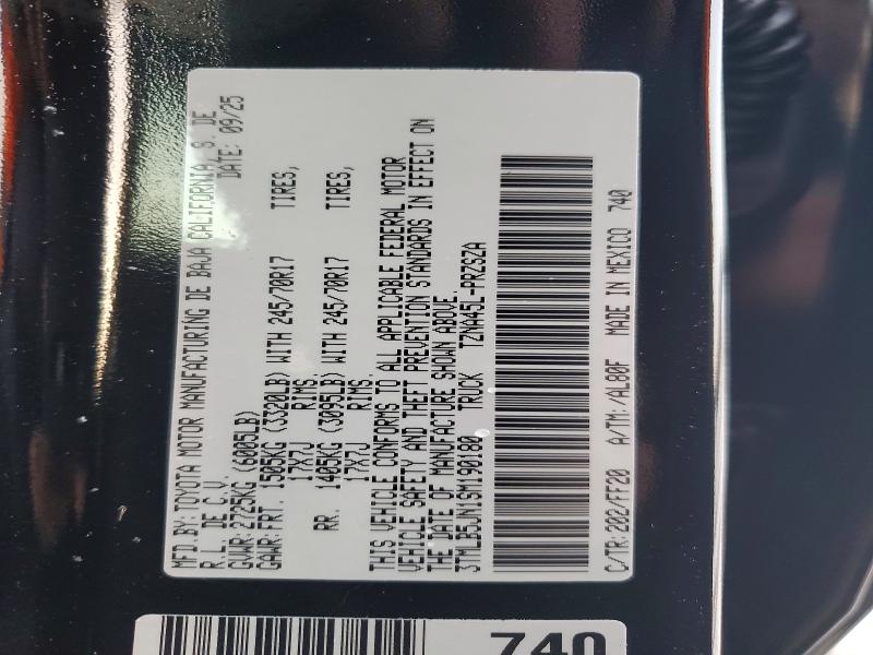 73262245 :رقم المزاد ، 3TMLB5JN1SM190180 vin ، 2025 Toyota Tacoma مزاد بيع