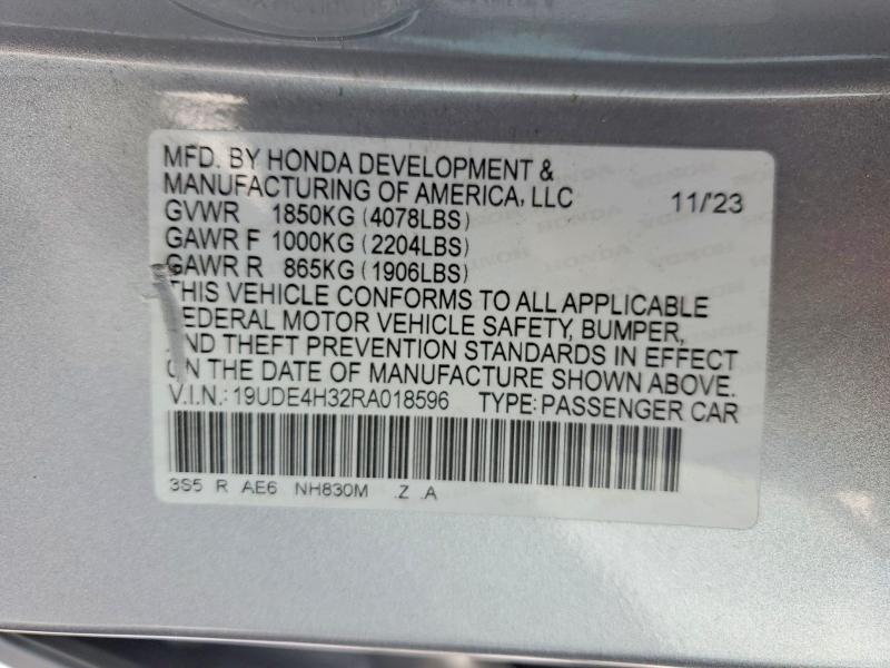 Aukcja sprzedaży 2024 Acura Integra, vin: 19UDE4H32RA018596, numer aukcji: 74103075