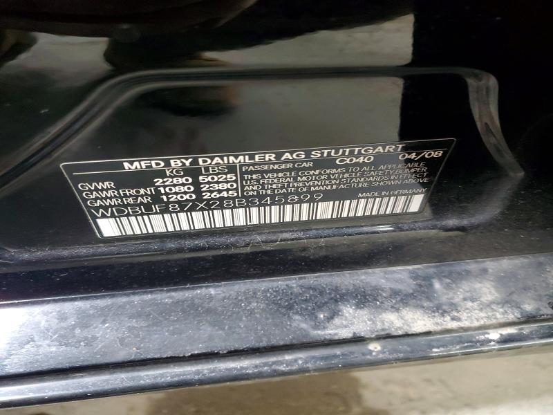 Auction sale of the 2008 Mercedes-benz E, vin: WDBUF87X28B345899, lot number: 98261855