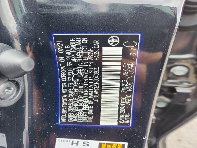 Продаж на аукціоні авто 2022 Toyota Corolla, vin: JTDEAMDE5NJ040835, номер лоту: 74436795