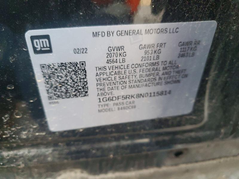 Aukcja sprzedaży 2022 Cadillac Ct4, vin: 1G6DF5RK8N0115814, numer aukcji: 72376355