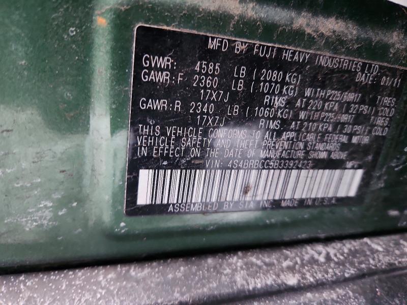 Aukcja sprzedaży 2011 Subaru Outback, vin: 4S4BRBCC5B3392423, numer aukcji: 73999975