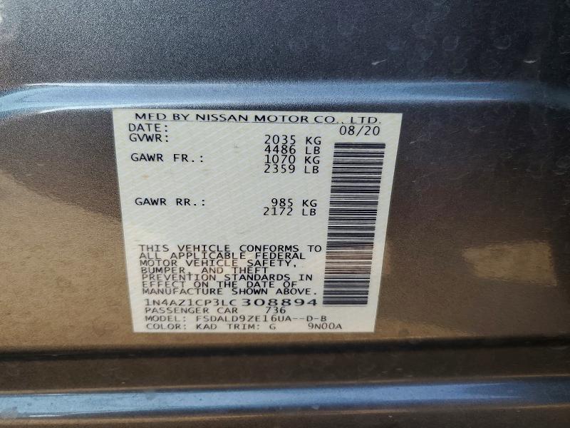 2020 Nissan Leaf მანქანა იყიდება აუქციონზე, vin: 1N4AZ1CP3LC308894, აუქციონის ნომერი: 73452725