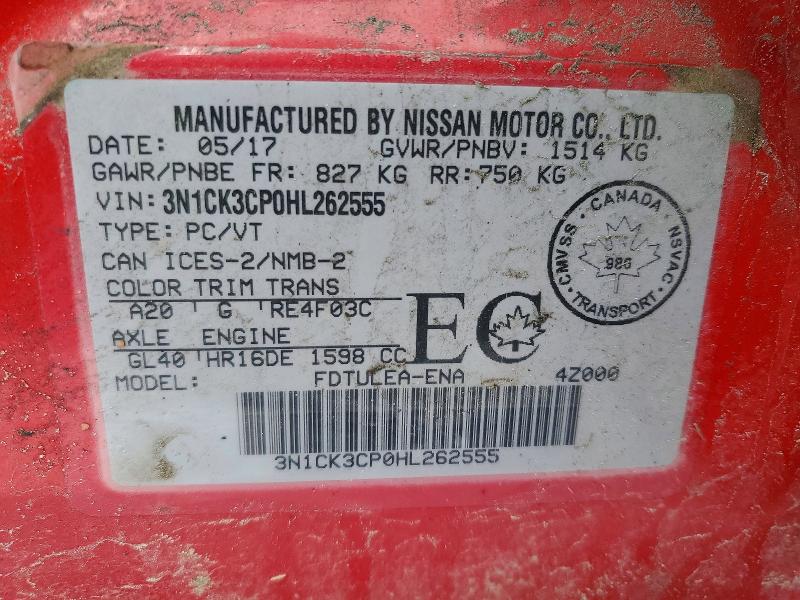 Продажа на аукционе авто 2017 Nissan Micra, vin: 3N1CK3CP0HL262555, номер лота: 73194955
