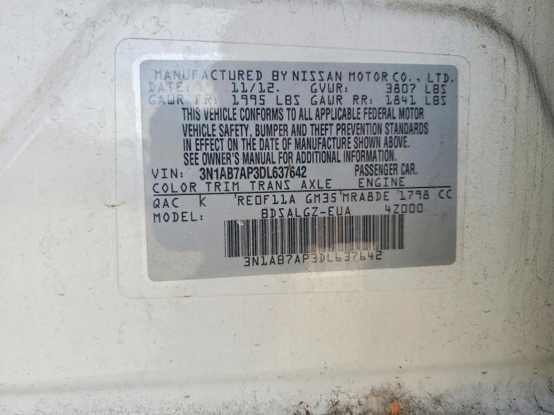 Aukcja sprzedaży 2013 Nissan Sentra, vin: 3N1AB7AP3DL637642, numer aukcji: 74457745