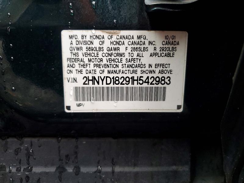 Aukcja sprzedaży 2001 Acura Mdx, vin: 2HNYD18291H542983, numer aukcji: 98579235