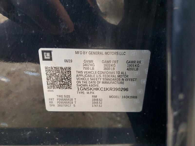 Aukcja sprzedaży 2019 Chevrolet Suburban K, vin: 1GNSKHKC1KR390296, numer aukcji: 72426295