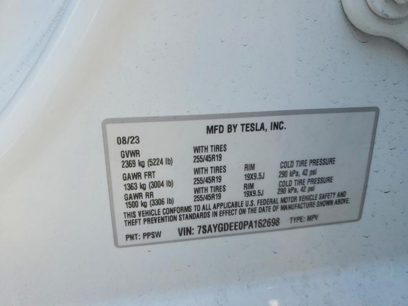Aukcja sprzedaży 2023 Tesla Model Y, vin: 7SAYGDEE0PA162698, numer aukcji: 97790915