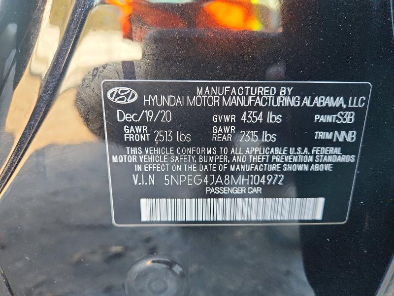 Продажа на аукционе авто 2021 Hyundai Sonata, vin: 5NPEG4JA8MH104972, номер лота: 72972335