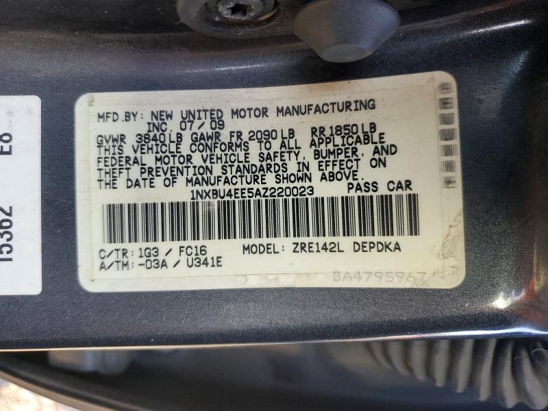 Aukcja sprzedaży 2010 Toyota Corolla, vin: 1NXBU4EE5AZ220023, numer aukcji: 75690005