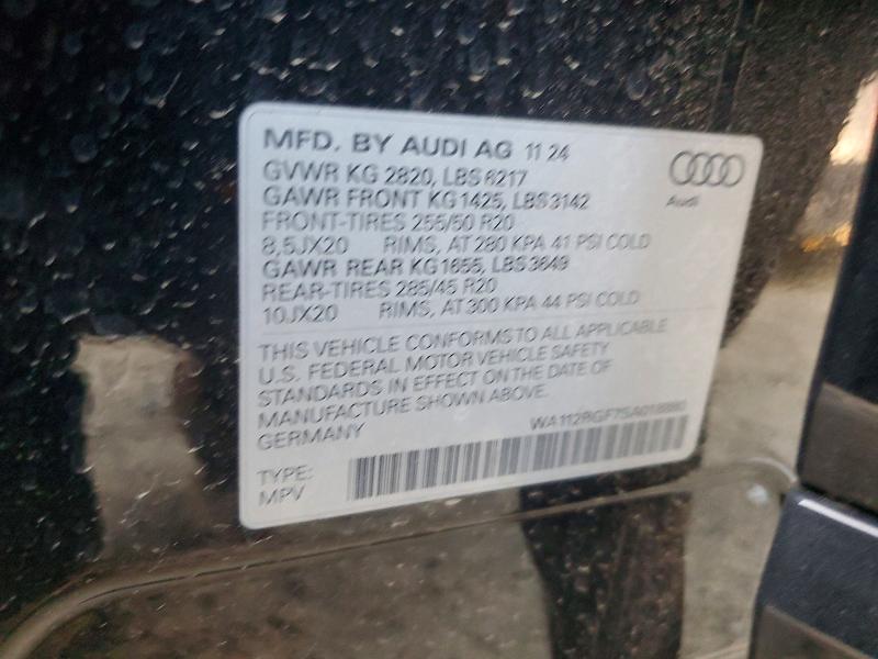 Aukcja sprzedaży 2025 Audi Q6 E-tron, vin: WA112BGF7SA018880, numer aukcji: 72328625