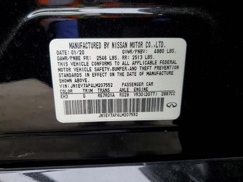Продажа на аукционе авто 2020 Infiniti Q50, vin: JN1EV7AP4LM207552, номер лота: 74193115
