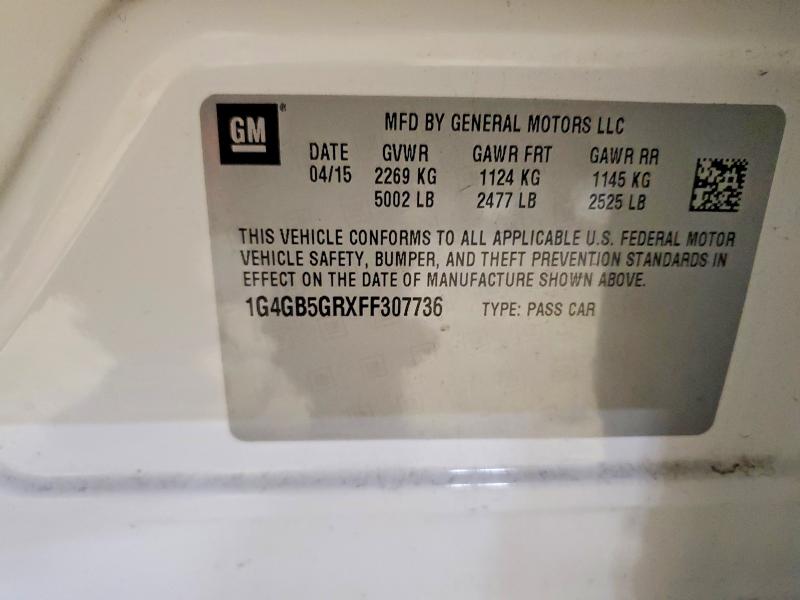 Продаж на аукціоні авто 2015 Buick Lacrosse, vin: 1G4GB5GRXFF307736, номер лоту: 98271515