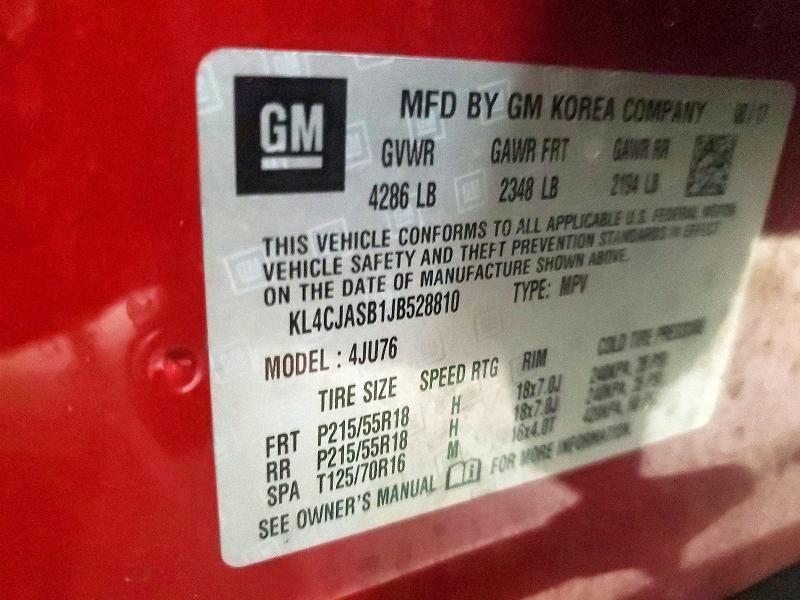Продаж на аукціоні авто 2018 Buick Encore Pre, vin: KL4CJASB1JB528810, номер лоту: 74564925