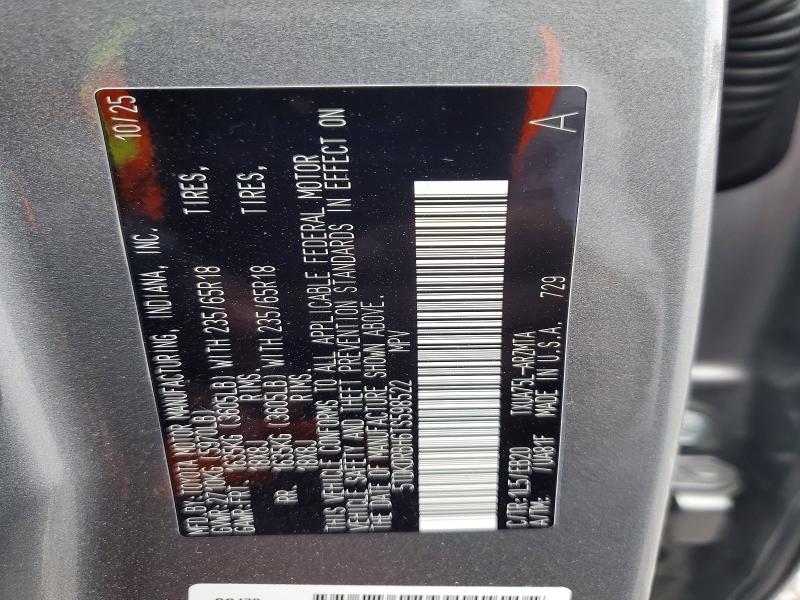 99577725 :رقم المزاد ، 5TDKDRBH6TS598522 vin ، 2026 Toyota Highlander مزاد بيع