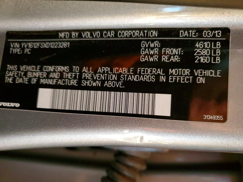 72459295 :رقم المزاد ، YV1612FSXD1223281 vin ، 2013 Volvo S60 T5 مزاد بيع